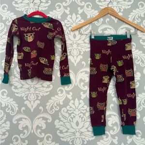 Lazy One Waffle Weave “Night Owl” Cotton 2 Piece PJ Set